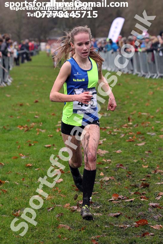 Girls under-15s, 2019 European Cross Country Trials and British Cross Challenge, Sefton Park, Liverpool.  Photo: David T. Hewitson/Sports for All Pics
